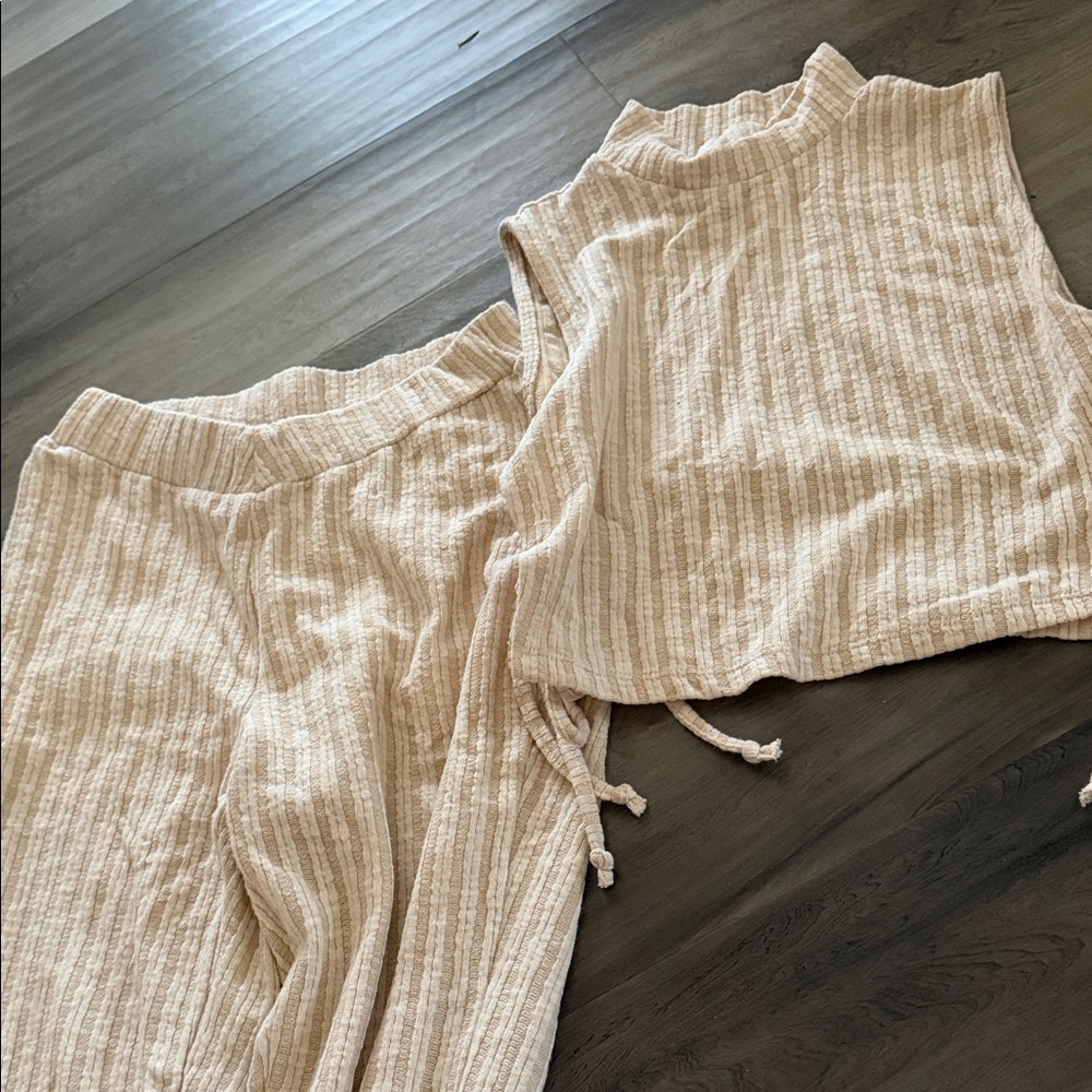 ASOS Cream Ribbed Knit Set